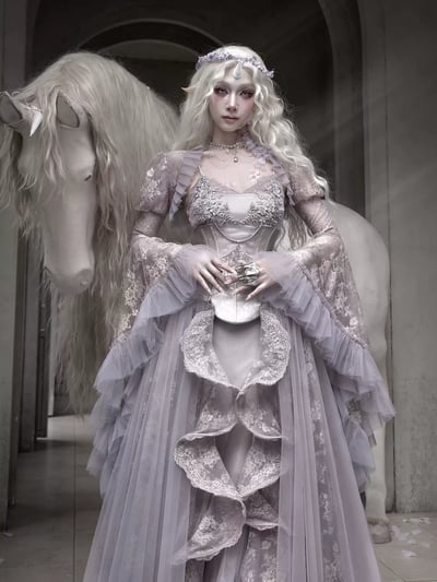 Moonlit Beast Spirit Lace Overlay Top