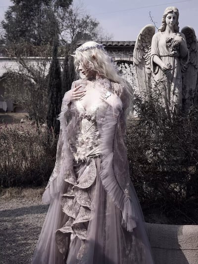 Moonlit Beast Spirit Lace Overlay Top