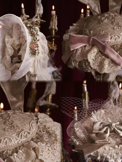 Cupid's Verse Rococo Bunny-Ear Bonnet