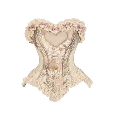 Cupid's Verse Heart Boned Corset Top