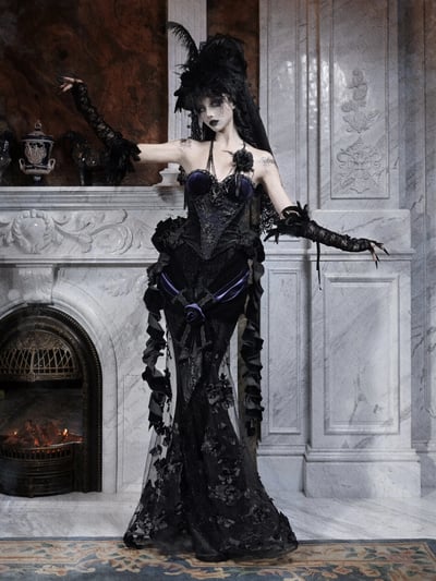 Day of Mourning Gothic Velvet Bustier