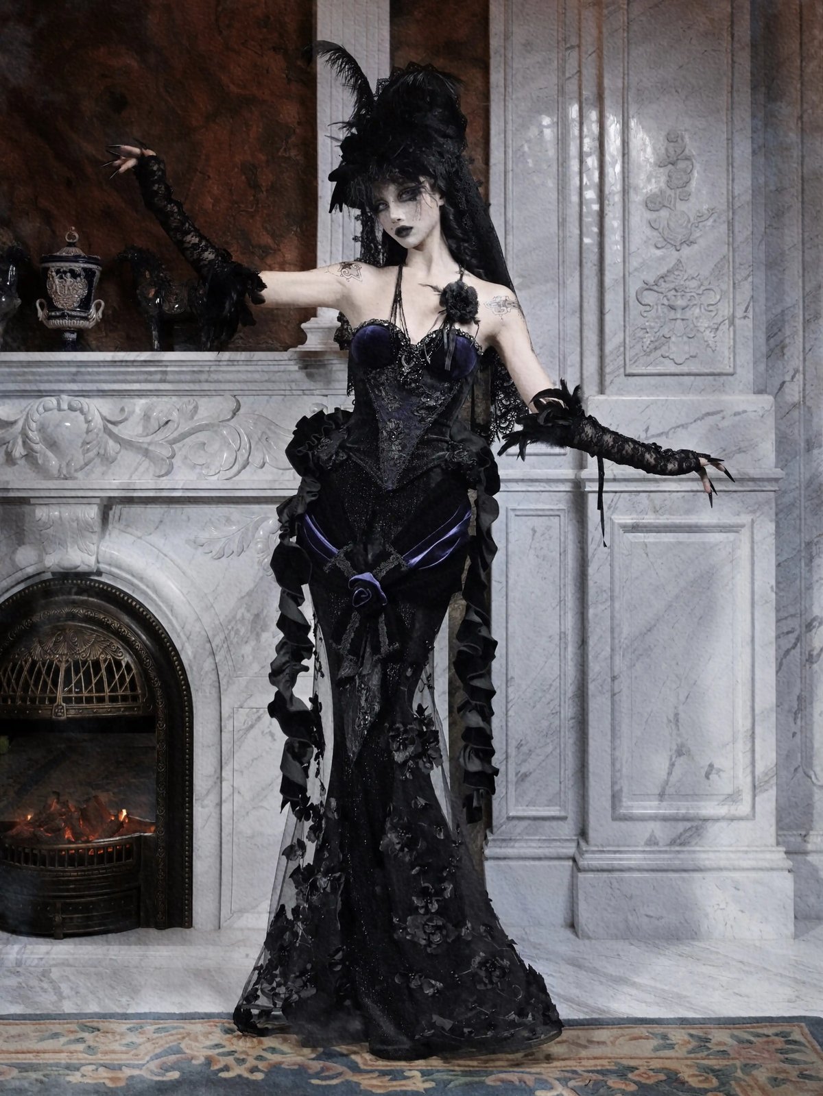 Day of Mourning Gothic Velvet Bustier