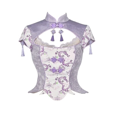 Chenxiang Yin Dragon-Jacquard Qipao Top