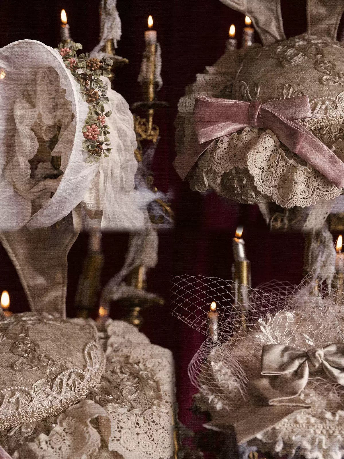Cupid's Verse Rococo Tulle Wide-Brim Bonnet