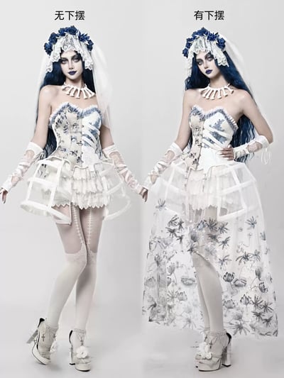 Corpse Bride Embroidered Tulle Underskirt