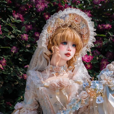 Rose Banquet Bridal Bonnet