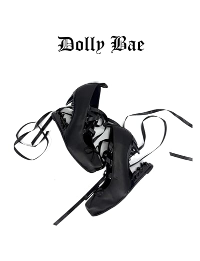 Gothic Fang-Heel Lace-Up Satin Heels