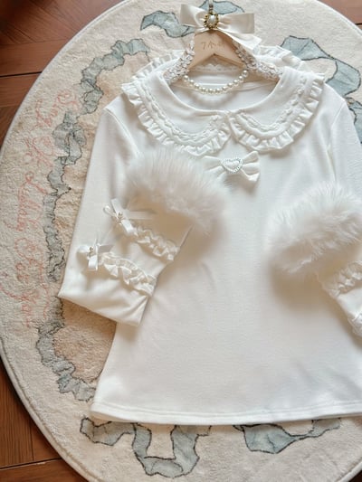 Ruffle-Collar Thermal Layering Top