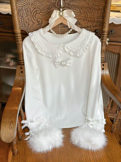 Ruffle-Collar Thermal Layering Top